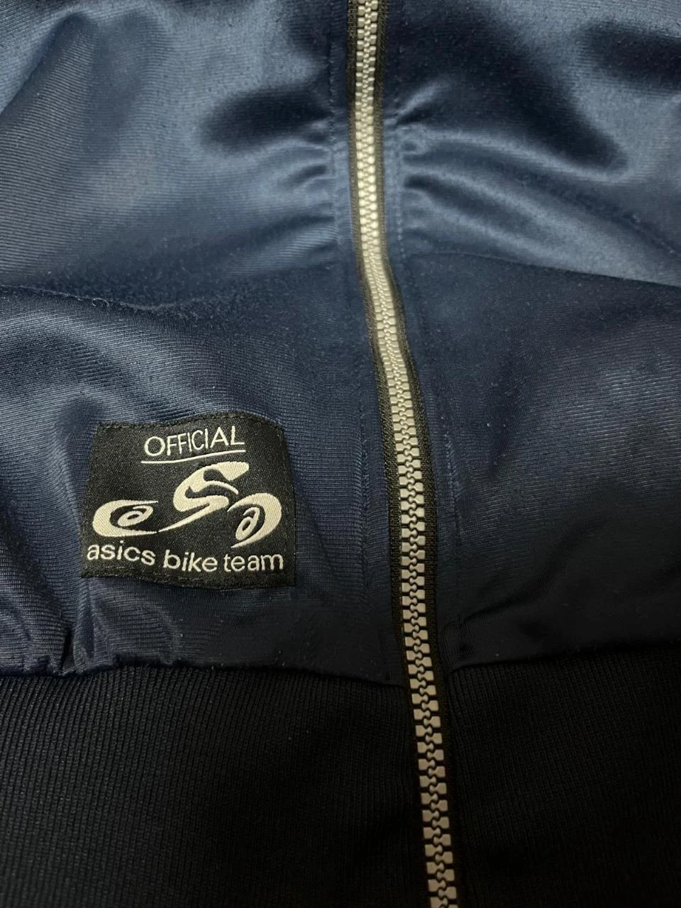 Asics Bike Team Vintage Navy Blue Track Jacket Y2K Size L – photo 4